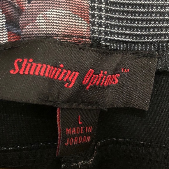 Slimming Options floral plaid stirrup leggings - Picture 2 of 7